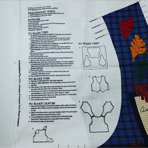 Adult back to school vest fabric panel - Picture 6 of 7